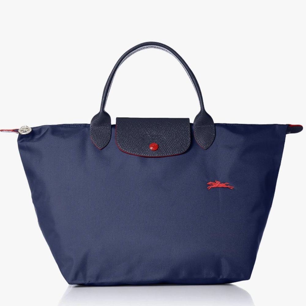 Longchamp- le pliage M tote bag (blue red limited collection)